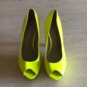 Neon yellow Aldo heels